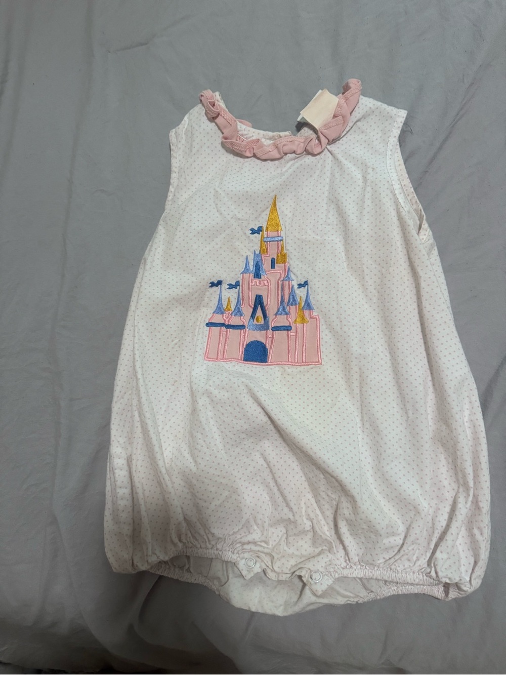 Pink Castle Sleeveless Baby One-Piece Bodysuit